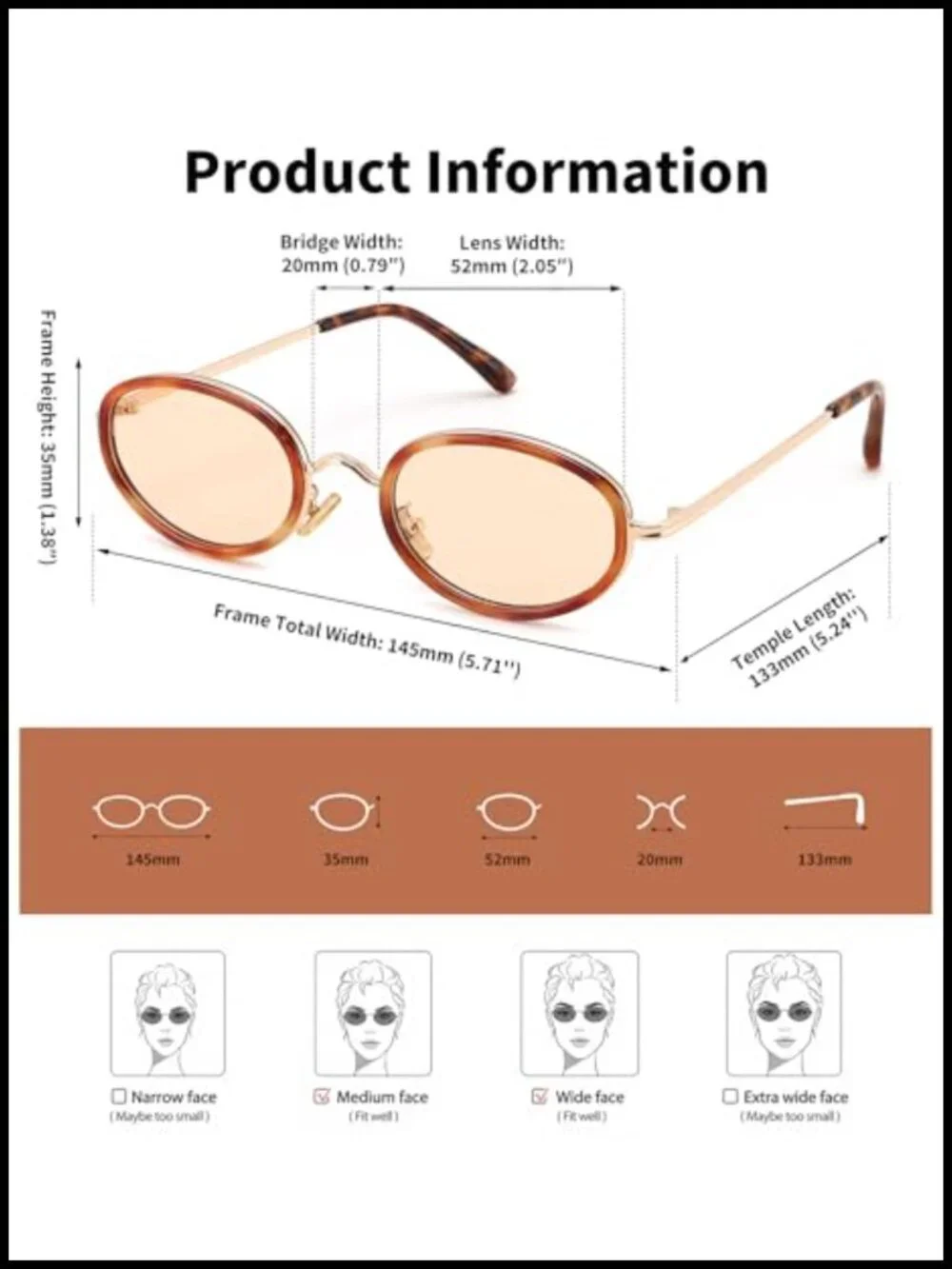 Retro Oval Metal Frame Sunglasses UV400 Protection Unisex